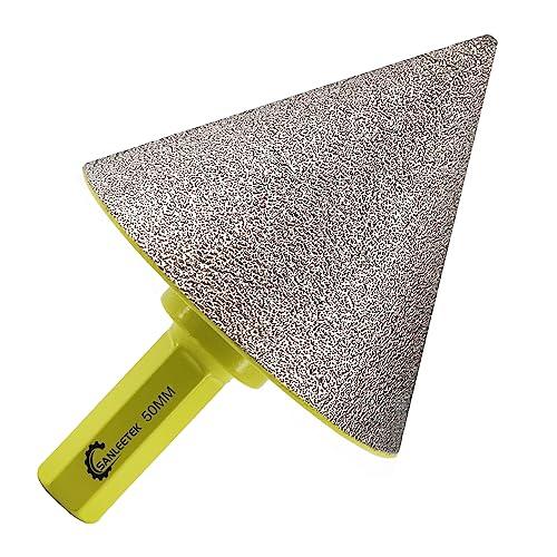 Diamond Beveling Chamfer Bits 50 mm SANLEETEK Cono Tile Bits with Hex Shank for Shaping Enlarging Grinding Existing Holes in Tile Porcellana Ceramic Granite Marble