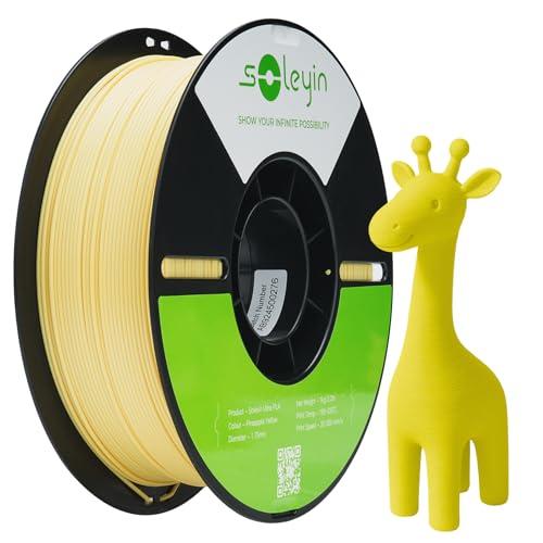 SOLEYIN Filamento PLA 1,75 mm per Stampanti 3D, Filamento Ultra PLA Veloce, 1 kg (2,2 libbre), Precisione Dimensionale +/- 0,02 mm, Alta Velocità 30-300 mm/s(#Giallo Ananas)