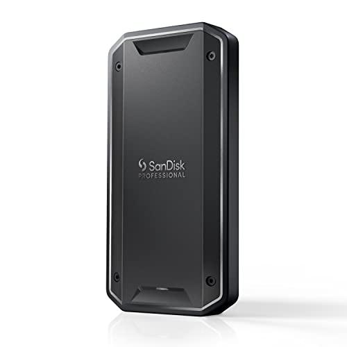 SanDisk Professional 2 To PRO-G40 SSD, jusqu'à 2700 MB/s, Disque SSD portable Thunderbolt 3 (40Gbps), USB-C (10Gbps), Ultra-robuste avec un indice IP68 pour la résistance à l'eau et à la poussière