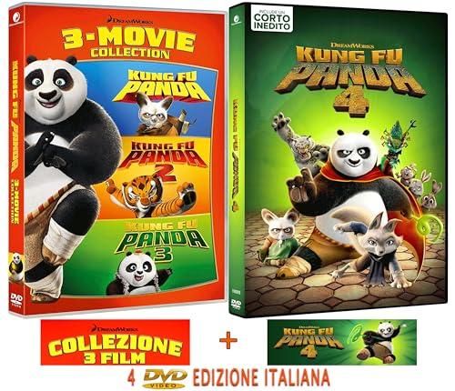 KUNG FU PANDA Collection (3 Film) + Kung Fu Panda 4 - Set Completo (4 Film - 4 DVD) - Edizione Italiana - Con Contenuti Speciali e Cortometraggio Inedito