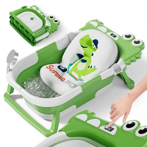 Vaschetta Bagnetto Neonato Pieghevole - Vaschetta Bagnetto Bambini 1-3 Anni Con Cuscino Da Bagno - Vaschetta Bagno Neonato Con Termometro - Supporto Bagnetto Neonato - Regalo Per La Nascita Bambino