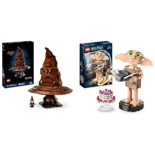 LEGO Harry Potter Cappello Parlante di Hogwarts con Stemma delle Case e 31 Suoni Casuali & Harry Potter Dobby l'Elfo Domestico, Regalo per Ragazze, Ragazzi