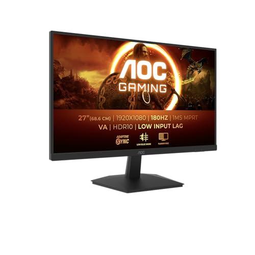 AOC Gaming 27G15N, monitor Full HD da 27 pollici, 180 Hz, VA veloce, 1 ms, sincronizzazione adattiva, HDR10, ritardo di ingresso basso 1920x1080, HDMI 2.0, DisplayPort 1.4, 24 pollice FHD HDR10