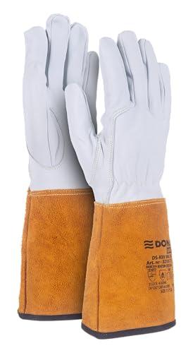 DONAU SAFETY Guanti da saldatura in pelle di capra per saldatura TIG/Kevlar/Taglia 9/L, 1 paio/soft touch, molto morbidi e confortevoli/Guanti da lavoro in pelle