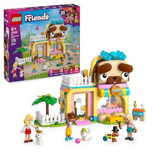 LEGO Friends Pet Shop - Include Animali Giocattolo come Cane, Gatto e Coniglio, 3 Mini Bamboline e Accessori per la Cura degli Animali - Regalo di Compleanno per Bambine da 6 Anni in su - 42650