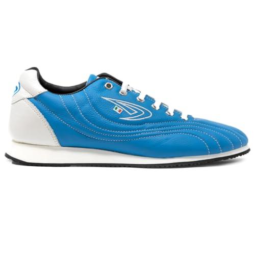 Ling Azzurra - Scarpe da Bocce in Pelle di Vitello - Suola Antiscivolo - 41 - Azzurro
