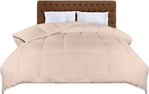 Utopia Bedding Dekbed 220 x 240 cm, Lichtgewicht Duvet met Hoeklabs, Microvezel Zacht Zomerdekbed, Doos Gestikt Alternatief Dekbed 200GSM (Beige)