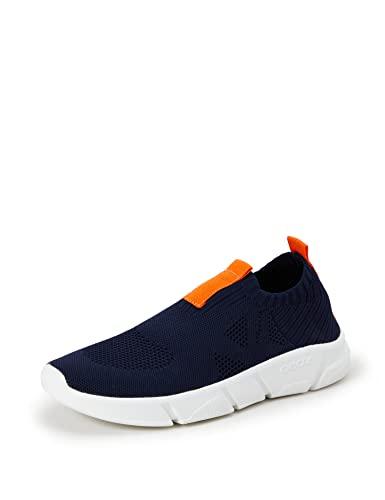 Geox J Aril Boy A, Sneakers Bambini e ragazzi, Multicolor Navy Orange, 38 EU