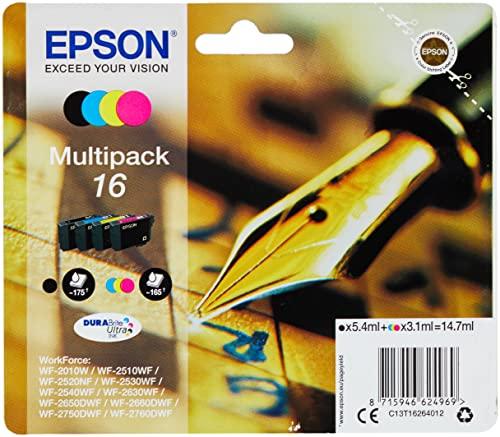 Epson C13T16264012 Cartuccia d'Inchiostro Multipack 16 per Workforce WF 2010 W/2510 WF/2520 Nf/2530 WF/2540 WF