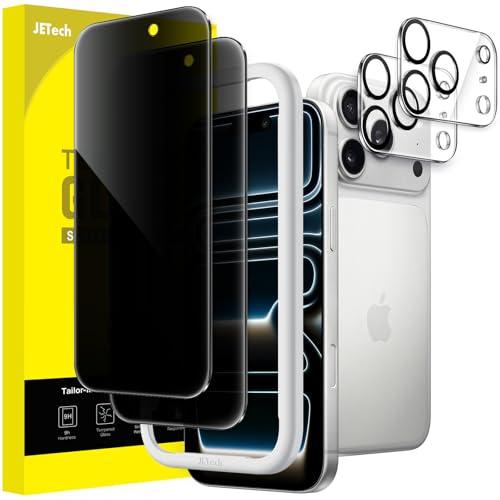 JETech Privacy Pellicola Protettiva per iPhone 17 Pro 6,3 Pollici con Protezione per Obiettivo Fotocamera, Vetro Temperato Film con Strumento di Installazione Facile, Pacco da 2 Ciascuno