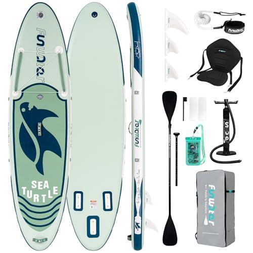 FunWater Tavola da surf gonfiabile SUP completa paddleboard accessori pagaia regolabile,pompa,zaino da viaggio,guinzaglio di sicurezza,custodia impermeabile