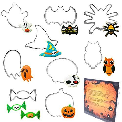 ElecMotive Set di 9 Halloween Formine per Biscotti Acciaio Inox Stampi Biscotti DIY Decorazioni Dolci