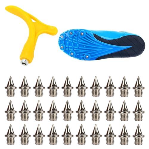 MIRKUZI Scarpe da atletica leggera uomo Confezione da 30 chiodi sostitutivi per unghie con estrattore per unghie, chiodi sostitutivi per atletica, chiodi per scarpe sportive