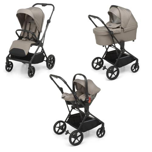 Foppapedretti Spritz I-Size, Sistema Modulare Combinato per Bambini, Navicella Passeggino e Seggiolino auto I-Size, Vanilla