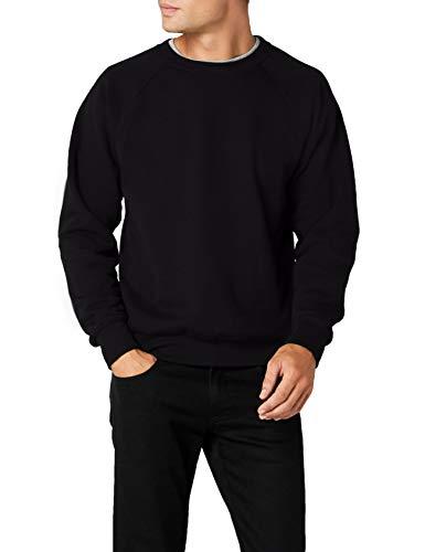 Fruit of the Loom Raglan Sweatshirt, Felpa Uomo, Nero (Black), XX-Large
