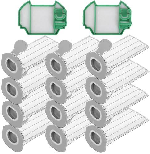 Kit 12 Sacchetti in Microfibra compatibile per Folletto VK7S VK7 FP7S FP7-12 Sacchetti Aspirapolvere + 2 Filtro Motore