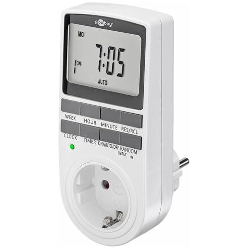 goobay 64900 Timer digitale 10 programmi giornalieri/modalità casuale antieffrazione/programmabile/3680 W a 230 V (AC) e 16 A