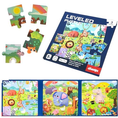 ASTARON Puzzle magnetici per bambini 3-5, per bambini dai 2-4 anni Giocattolo per attività in fattoria/auto/con animali, magnete didattico regalo per viaggio su strada