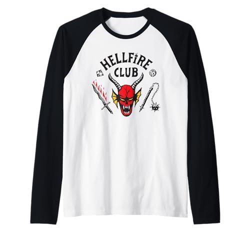 Stranger Things Hellfire Logo Maglia con Maniche Raglan