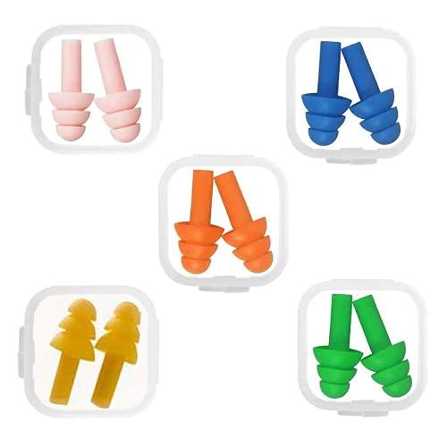 Tappi Orecchie per Dormire, o da Nuoto, Auricolari in Silicone Riutilizzabili, per Russare, Studiare, Viaggiare, Nuoto