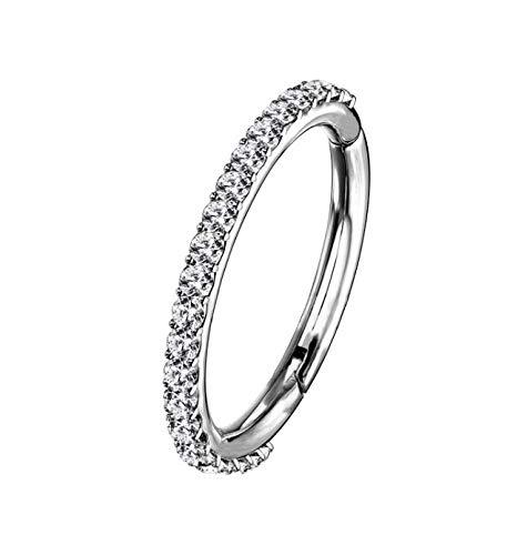 OUFER 16G 6 mm Helix Piercing Hoops Acciaio Chirurgico Silver Argento Daith Trago Tragus Rook Conch Cartilagine Orecchino Nostril Piercings Naso Anello Ring Septum Clicker Donne Gioielli