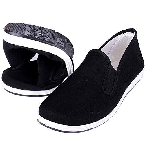 Kung Fu Tai Chi Scarpe per Arti Marziali Suola in Gomma Unisex Tela Antiscivolo Moda Qigong Scarpe da Ginnastica Nero EU 42 (260cm)