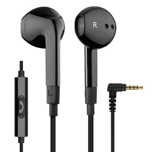 LUDOS FEROX Auricolari In-Ear Cuffie, Cuffiette con Filo e Microfono, 5 Anni di Garanzia, Cuffie Isolamento Acustico, Cuffiette Cellulare, Jack 3,5 mm per iPhone, Apple, Samsung, Huawei - Nero