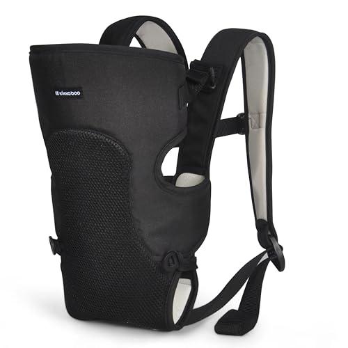 kikka boo Marsupio Neonato Estivo 0-36 Mesi MYRA, Ergonomico, 3 Posizioni, Spallacci regolabili, Traspirante, Leggero, fino a 9 kg, Nero