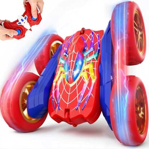 Macchina Telecomandata per 3-12 Bambini, 2.4Ghz 4WD Rotazione a 360° 5 Luci Fredde Modalità, Radiocomandata Acrobatica Truck, Spider Giocattoli Gioco Regalo Natale Compleanno Ragazzi 3 4 5 6 7 8 9 10