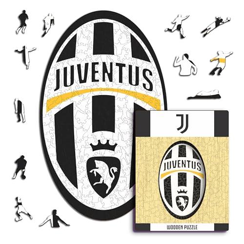 Iconic Puzzles - Juventus Retro Logo, Puzzle di Legno con licenza ufficiale, 100% sostenibile, regalo per adulti e bambini, taglia S, 150 Pz