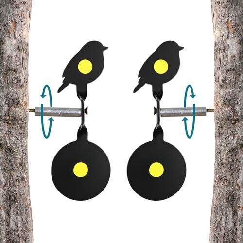 Target in metallo bersaglio Spinner-Obiettivo Tiro con l'arco Dischi di tiro e freccia ripristinare automaticamente (uccelli, 2)