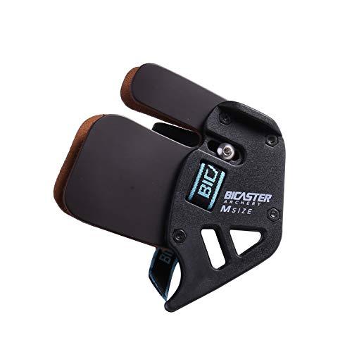 Bicaster Tiro con l'arco Finger Tab in vera pelle RH Finger Guard (nero)