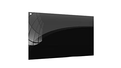 ALLboards Lavagna in Vetro Nera Magnetica 120x90cm, senza Cornice, a Muro, Per Calamite Neodimio, Vetro Temperato