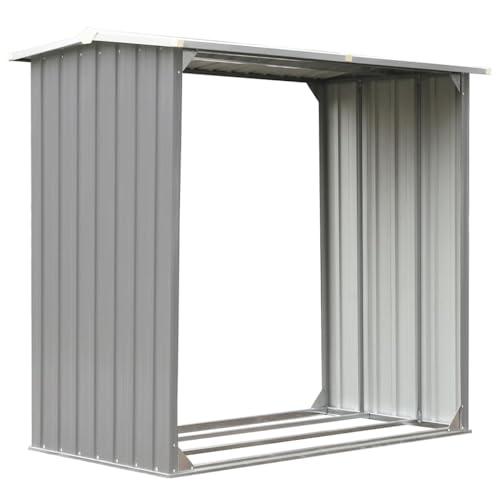 vidaXL Capannone da Giardino Acciaio Zincato 172x91x154 cm Grigio Capanno Box
