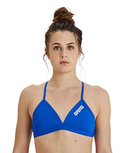 ARENA Performance Team Solid Top Bikini da Donna Sportivo per Piscina, Costume da Bagno ad Asciugatura Rapida, Tessuto Maxfit Eco Resistente al Cloro, Protezione UV, Tessuto Frontale Foderato