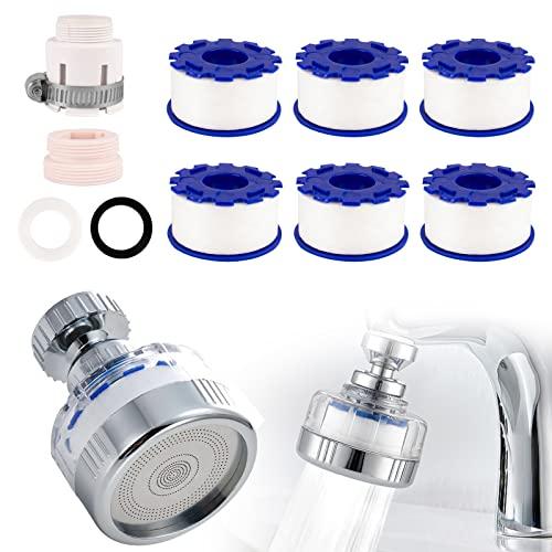 Bahan alamy Filtro Acqua Rubinetto, Filtri per Rubinetti Acqua con 6 Elementi Filtranti in Cotone PP, Filtro Anticalcare Rubinetto Per Cucina, Bagno, Lavandino