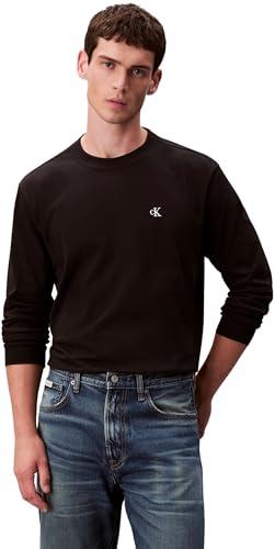 Calvin Klein LS Easy Monogram Tee LV04RD247G Tee da Uomo, Nero (Nero), S, Nero (Nero), S