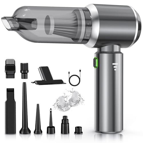 NVKHG Aspirabriciole Senza Fili, 18000Pa Aspirapolvere Auto Portatile, Aspiratore e Soffiatore con Motore Brushless, Mini Aspirapolvere Potente per Auto Casa Ufficio Peli di Domestici