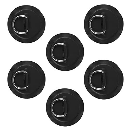 efuturetime 6 x D-Ring Patch Pad, Accessori Gommone PVC Kayak in Acciaio Inossidabile per Kayak, Surfboard, PVC Gommone Barca, Nessuna Colla Inclusa