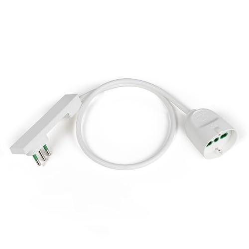 FANTON Prolunga Elettrica 1 m con Spina Italiana 10A Clock, Presa Bipasso Schuko 16A – Protezione Termica con Riarmo