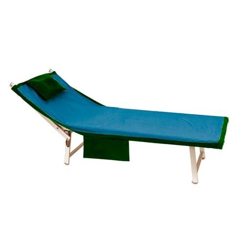 Telo Copri Lettino con Elastici, Tasche Laterali e Cuscino, Telo Mare per Lettino, 70x180 cm, in Microfibra Morbida e Assorbente, Salvaspazio Asciugatura Rapida, Bicolor, J657