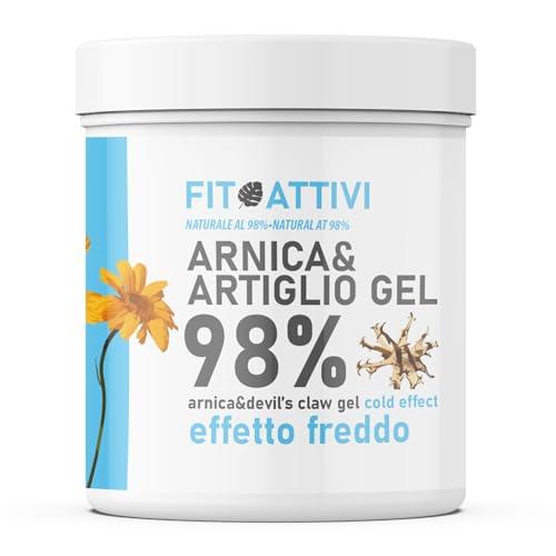 Arnica Gel Forte 550 ml, Arnica per Cavalli Uso Umano Effetto Freddo 98% con Artiglio del Diavolo Vitamina E Canfora per Massaggi Locali 100% BIO e Made in Italy - FITOATTIVI