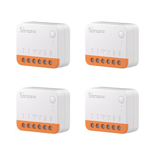 SONOFF MINI R4 4PCS WiFi Smart Switch 2-Way, Interruttore intelligente DIY, modalità relè staccabile, WiFi 2.4G, controllo APP, Funziona con Alexa, Google Home Assistant, controllo remoto eWeLink