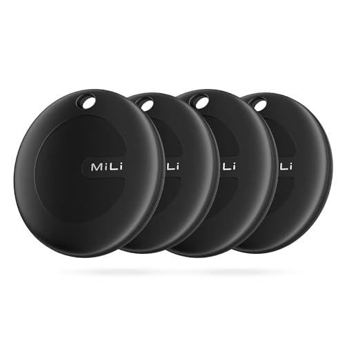 MiTag Smart Tracker Tag, Localizzatore Bluetooth Compatibile con Trova dispositivo (Solo Android), Trova Oggetti e Chiavi/Bagagli/Valigie/Zaini, Portafogli/Batteria Sostituibile, 1 Pack (Nero-4Pack)