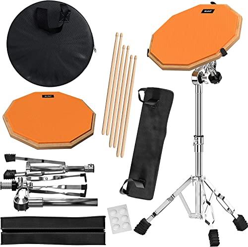 Slint Kit Drum Pad - Drum Pad Set con due superfici diverse - 30cm Double-Sided Silent Drum Pad e 10cm Snare - Pad con supporto e bacchette