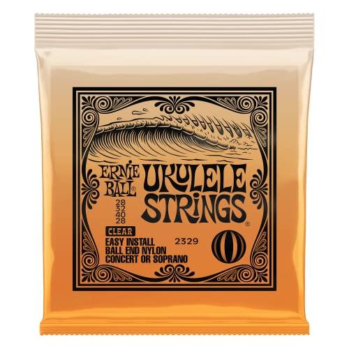 Ernie Ball, Corde in nylon per ukulele concerto/soprano, con estremità a sfera, colore trasparente