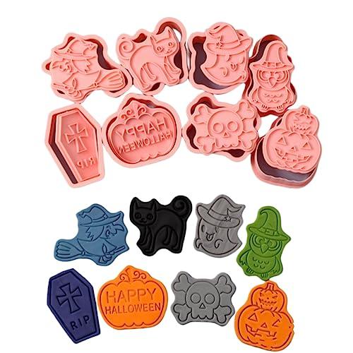 Yealoo Formine per Biscotti di Halloween 8 Pezzi Plastica Formine Halloween per Biscotti Decorazioni Dolci