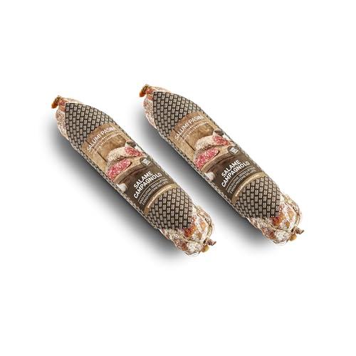 Salame Campagnolo in carta alimentare Salumi Pasini® | Pack da 2 Salami | Lavorato con carne Italiana e legato a mano | 2x250g