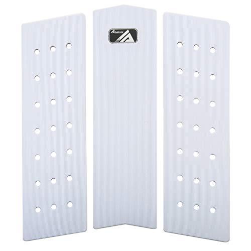 AQUBONA 3 Pezzi Stomp Pad Tavola da Surf Eva Trazione Pad Adesivo Coda Professionale Pad/Si Applica Tutte Le Tavole - Tavole da Surf, Shortboard, Longboard, Skimboard (Cerchio Bianco)