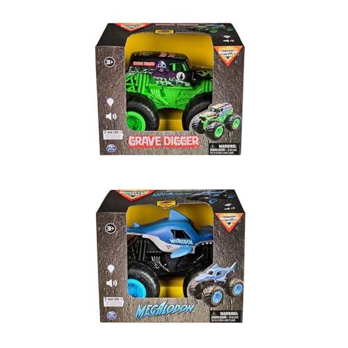 Monster Jam Camion Giocattolo, 1:24 con Luci e Suoni, Uno Solo Tra Grave Digger o Megalodon